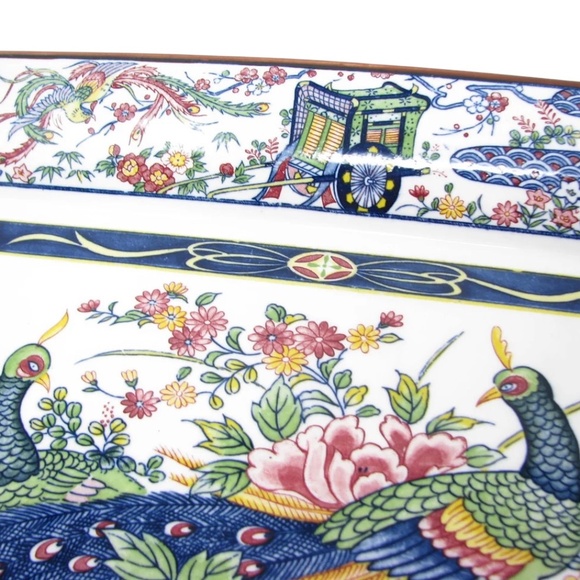 Vintage Oriental Trading CO. Rectangular Octagon Porcelain‎ Platter Serving Tray - Picture 7 of 12